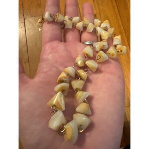 Beachy Vintage Stone Shell Summer Vibes Necklace